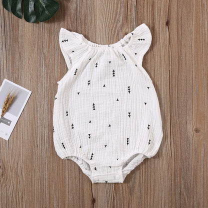 Ropa de verano para bebé, pelele con estampado para recién nacido, niña y niño, monos de manga suave de lino y algodón, ropa Unisex