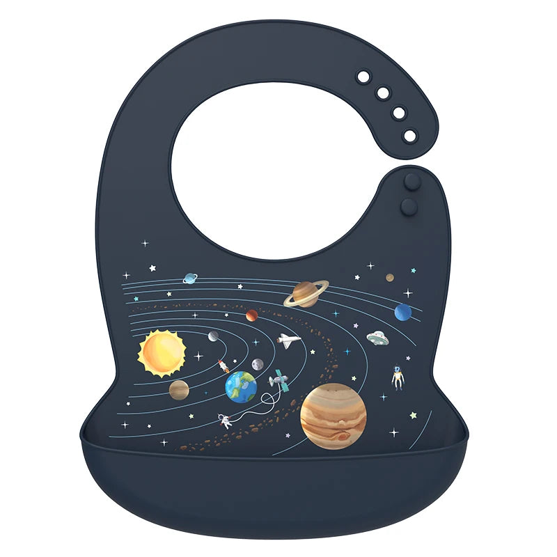 Babero de silicona para bebé, Baberos impermeables con goteo de Saliva y plátano, delantales comestibles suaves para alimentación de recién nacido, bufanda ajustable para eructar para bebé