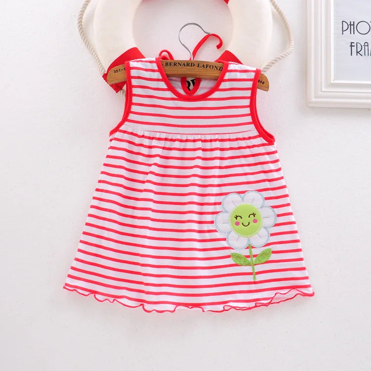 Vestido de algodón para bebé, ropa infantil de moda, estilo floral, Princesa, novedad de verano