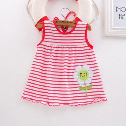 Vestido de algodón para bebé, ropa infantil de moda, estilo floral, Princesa, novedad de verano