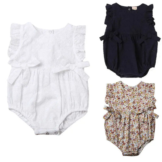 Top para recién nacidos, bebés y niñas, mono calado de una pieza, mono sin mangas de verano de 0 a 24M
