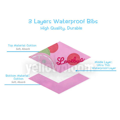 [Littles & Bloomz] Baberos de alimentación para bebé, niña y niño, delantal impermeable, toalla de dibujos animados, baberos para cena para niños pequeños, pañuelos, paños para eructar