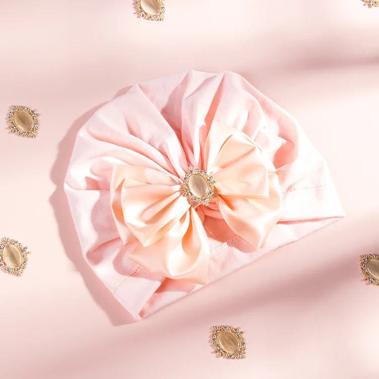1 pieza, gorro estampado para bebé, gorro para niños, lazo para niñas recién nacidas, accesorios de fotografía de diamantes, gorro para primavera y otoño, accesorios infantiles