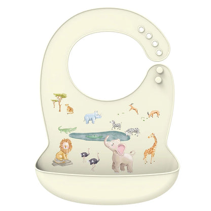 Babero de silicona para bebé, Baberos impermeables con goteo de Saliva y plátano, delantales comestibles suaves para alimentación de recién nacido, bufanda ajustable para eructar para bebé