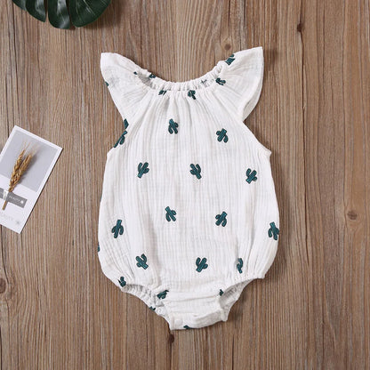 Ropa de verano para bebé, pelele con estampado para recién nacido, niña y niño, monos de manga suave de lino y algodón, ropa Unisex