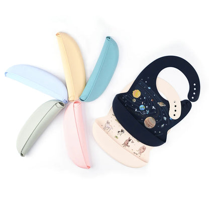 Babero de silicona para bebé, Baberos impermeables con goteo de Saliva y plátano, delantales comestibles suaves para alimentación de recién nacido, bufanda ajustable para eructar para bebé