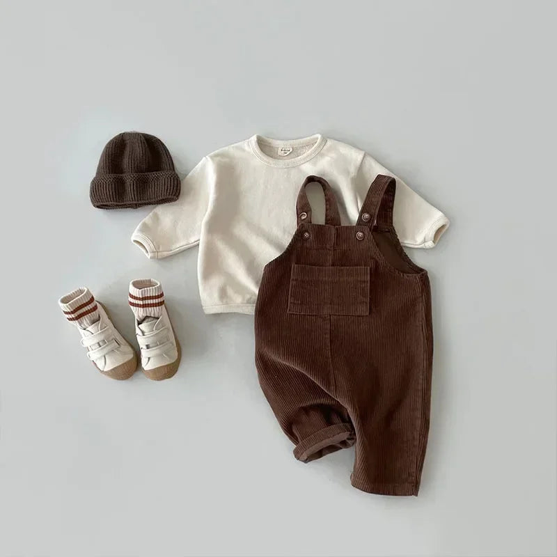 2023 Newborn Clothes Boy's Corduroy Jumpsuit Autumn Winter Jumpsuits Girl's romper Casual Bib Pants Overalls  Baby kids clothes
