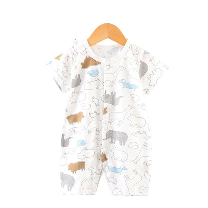 Pelele de algodón para bebé, ropa de dibujos animados para niño pequeño, mono de manga corta para escalar, disfraz infantil para recién nacido, novedad de verano