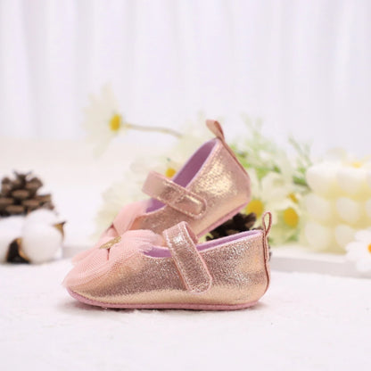 Zapatos de paso para bebé, primer par de zapatos para niños pequeños, zapatos de bebé, zapatos de moda antideslizantes transpirables para niñas, estilo de encaje de princesa