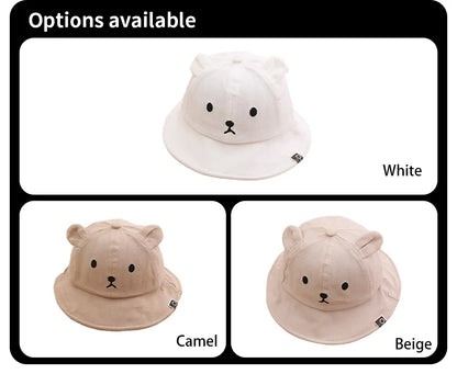 Lindo oso bebé cubo sombrero con orejas niño niña algodón niños sombrero de sol al aire libre verano niño Panamá gorra