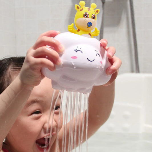 Juego de baño de dibujos animados para bebé, juguetes de baño de agua, nubes de lluvia, cerdito de ciervo, ducha de baño, juego de playa, clásico, educativo para niños, 1 ud.