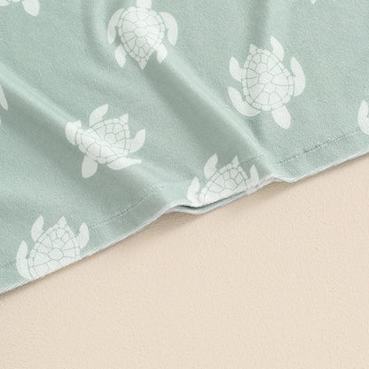 Toalla de playa con capucha para niños pequeños, Poncho ligero con estampado de tortuga, 6M-4T