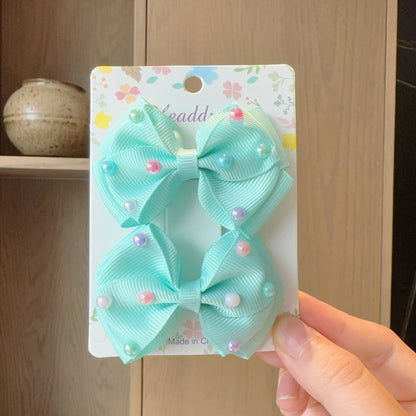 2 uds. De lazos para el pelo lisos para bebé, pinzas para el pelo, horquilla con lazo para niña, pasadores con lazo, accesorios para el cabello para niños