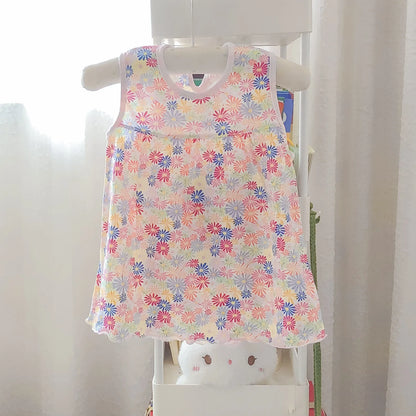 Vestido de algodón para bebé, ropa infantil de moda, estilo floral, Princesa, novedad de verano