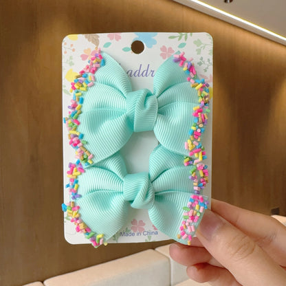 2 uds. De lazos para el pelo lisos para bebé, pinzas para el pelo, horquilla con lazo para niña, pasadores con lazo, accesorios para el cabello para niños