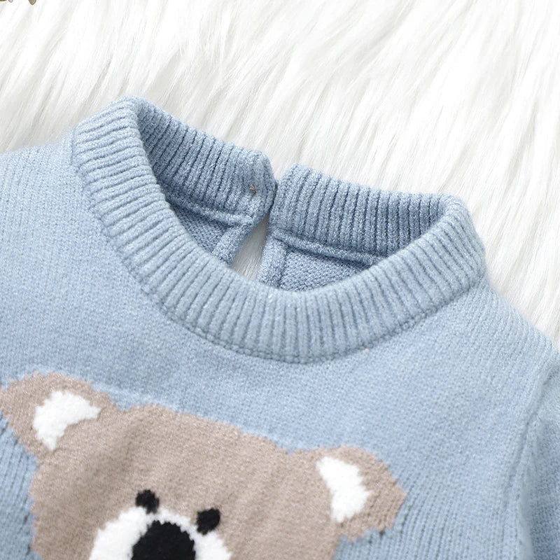 0-18m Baby Rompers Hats Sets Spring Fall Winter Blue Long Sleeve Knitted Newborn Boys Outwear Playsuits Hats Costumes 2pcs Suits