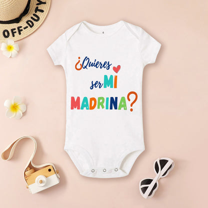 Be You Be My Godmother & Godfather-body con estampado para bebé, ropa de bautismo para Madrina Padrino, monos infantiles de verano