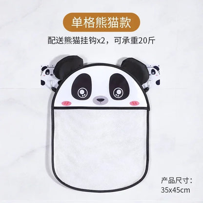 Cesta colgante de ducha de animales de dibujos animados, bolsa de malla bonita, organizador de almacenamiento para el baño, soporte para niños, bolsa de red para juguetes de agua para baño de bebé