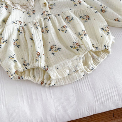 2025 primavera recién nacido bebé niñas mameluco + sombrero 2 uds solapa peleles florales niños moda ropa de bebé recién nacido niña mono