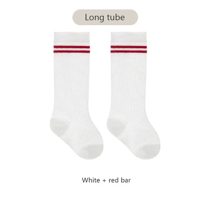Calcetines de tubo largo para bebé, calcetines transpirables de verano para niños, medias de algodón suave para bebé, calcetines para bebés