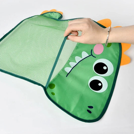 Organizador de juguetes de baño para bebé, Animal de dinosaurio, almacenamiento ordenado para niños, succión, baño, bañera, muñeca, bolsa colgante, cesta, bolsa de malla, juguetes acuáticos