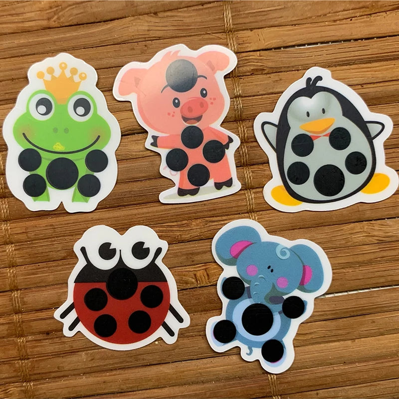10 Uds. De pegatinas de animales de dibujos animados para bebé, tira para la cabeza y la frente, termómetro para la fiebre corporal, termómetro de seguridad para el cuidado del bebé para niños
