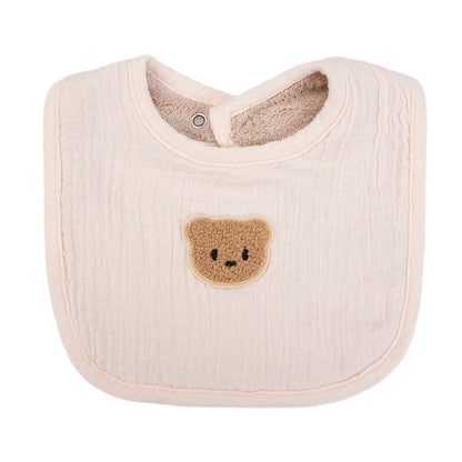 Baberos de muselina de algodón con bonito oso para bebé, toalla para Saliva, bolsillos absorbentes en U, pañuelos coreanos para niños y niñas, ropa para eructar para alimentar
