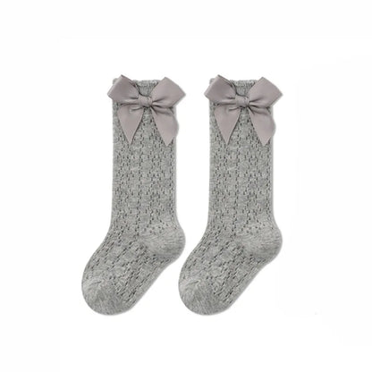 Calcetines de malla de punto para niñas pequeñas, medias de tubo largo hasta la rodilla, suaves, de algodón, para verano