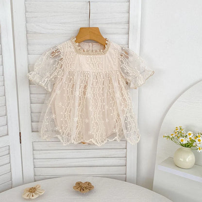 Nuevo vestido de hermanas para niñas pequeñas, vestidos de princesa de encaje, traje de verano para niñas, ropa infantil de algodón para hermanas gemelas