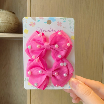 2 uds. De lazos para el pelo lisos para bebé, pinzas para el pelo, horquilla con lazo para niña, pasadores con lazo, accesorios para el cabello para niños