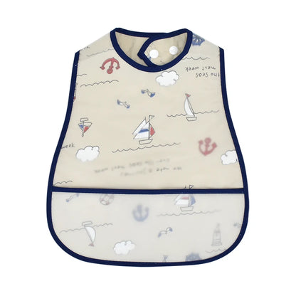 Baberos de alimentación para el almuerzo con bolsillo impermeable EVA con patrón de dibujos animados, Baberos ajustables para bebés, delantal bonito para niños, paños para eructar, novedad de 2023