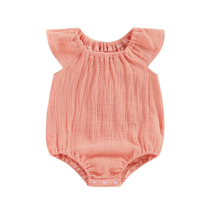 Pudcoco-Pelele de lino y algodón para niñas recién nacidas, sin mangas, con hombros descubiertos, sólido, ropa de verano, informal, de 0 a 24 meses
