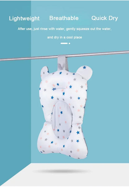 Cojín de ducha para bañera Ajustable, asiento de soporte para recién nacido, asiento de baño para bebé, almohadilla de agua flotante, almohadilla para bañera de bebé plegable portátil