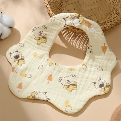 Babero de gasa de algodón para bebé, accesorios para bebés, delantal para bebé recién nacido, babero para alimentar, paños para eructar de muselina de 6 capas, toalla para Saliva para niños recién nacidos