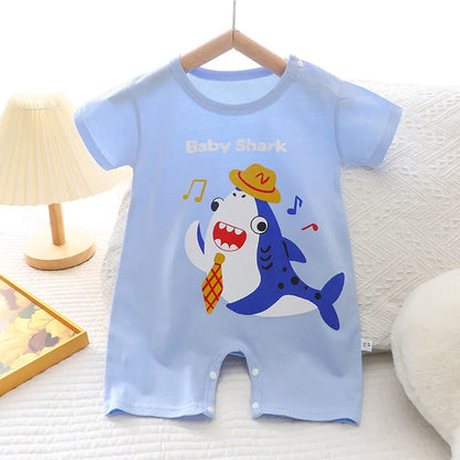 Ropa de una pieza de dibujos animados de verano para bebé, pelele de manga corta, ropa de escalada, monos para recién nacidos, mono para niño niña y niño