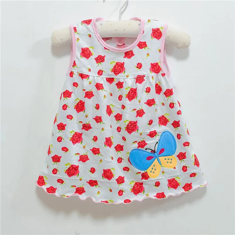 Vestido de algodón para bebé, ropa infantil de moda, estilo floral, Princesa, novedad de verano