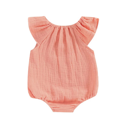 Pudcoco-Pelele de lino y algodón para niñas recién nacidas, sin mangas, con hombros descubiertos, sólido, ropa de verano, informal, de 0 a 24 meses