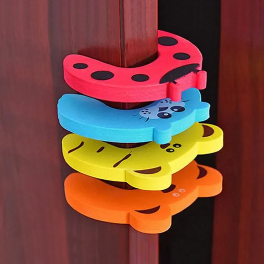 Tope de puerta de seguridad para bebé, bloque de puerta de animales de dibujos animados de mano antipellizco, protección de seguridad gruesa para niños, Protector de dedo, 2/5 Uds.