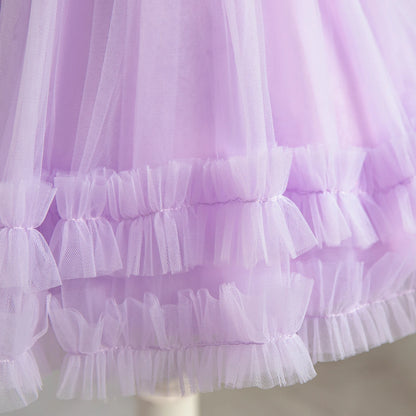 Vestido de niña recién nacida, vestidos de fiesta para niñas de 1 año, vestido de princesa de cumpleaños, vestido de bautizo con mangas peludas de verano, ropa de bebé