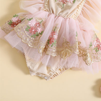 Pudcoco-traje para niña recién nacida, mameluco de manga con mosca de flores bordadas, diadema con lazo, ropa de verano de 0 a 24 meses