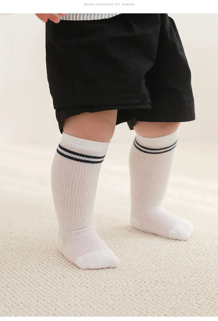Calcetines de tubo largo para bebé, calcetines transpirables de verano para niños, medias de algodón suave para bebé, calcetines para bebés