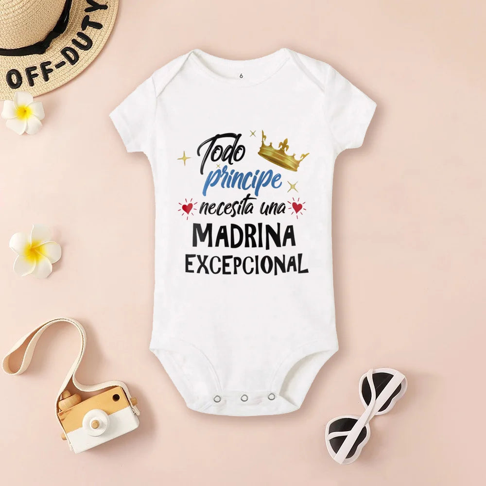 Be You Be My Godmother & Godfather-body con estampado para bebé, ropa de bautismo para Madrina Padrino, monos infantiles de verano