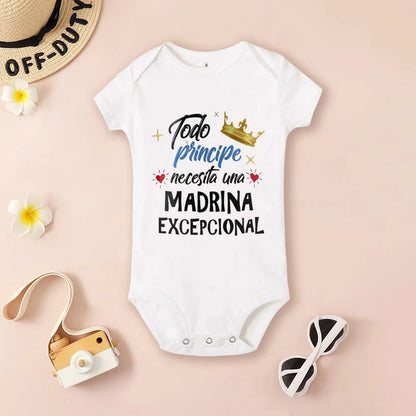 Be You Be My Godmother & Godfather-body con estampado para bebé, ropa de bautismo para Madrina Padrino, monos infantiles de verano