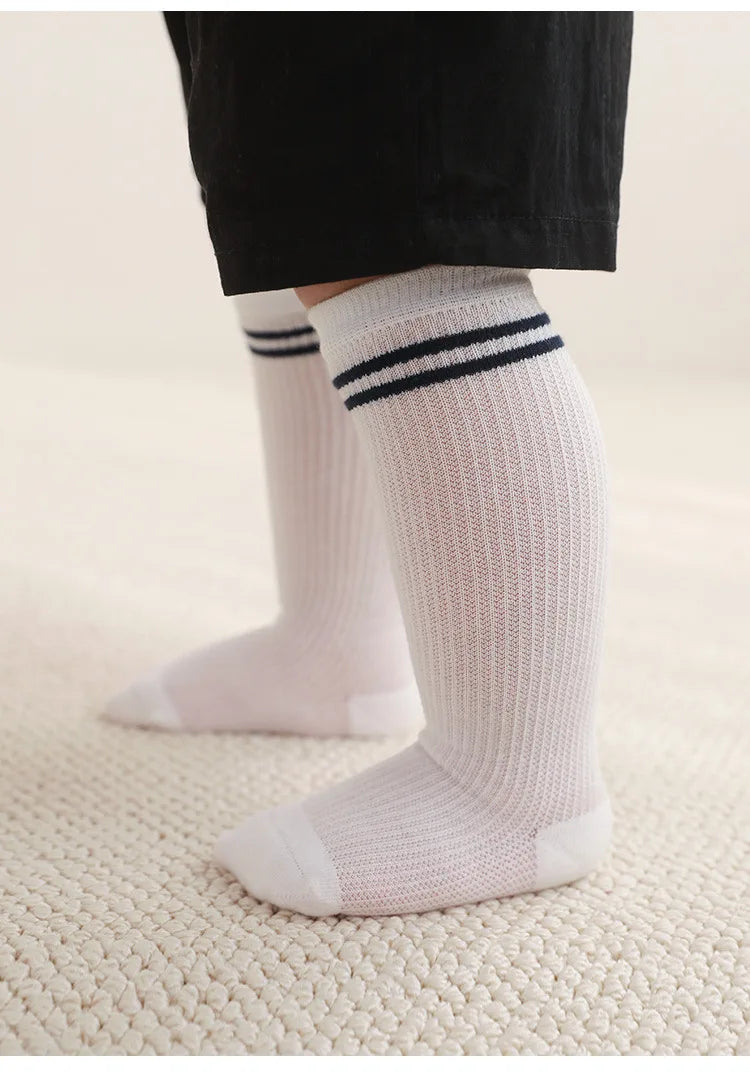 Calcetines de tubo largo para bebé, calcetines transpirables de verano para niños, medias de algodón suave para bebé, calcetines para bebés