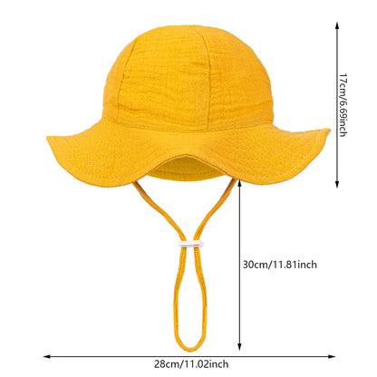 Sombreros de cubo con estampado Floral para bebé, gorros sólidos ajustables para niños y niñas, gorros con protección solar para exteriores, diademas para pesca en la playa