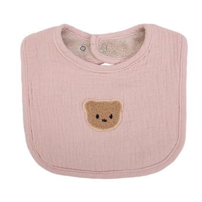 Baberos de muselina de algodón con bonito oso para bebé, toalla para Saliva, bolsillos absorbentes en U, pañuelos coreanos para niños y niñas, ropa para eructar para alimentar