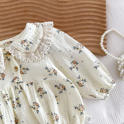 2025 primavera recién nacido bebé niñas mameluco + sombrero 2 uds solapa peleles florales niños moda ropa de bebé recién nacido niña mono