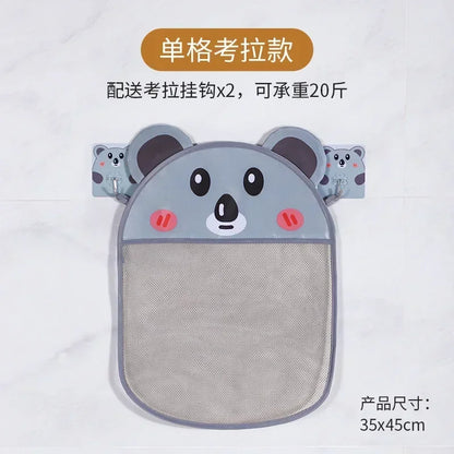 Cesta colgante de ducha de animales de dibujos animados, bolsa de malla bonita, organizador de almacenamiento para el baño, soporte para niños, bolsa de red para juguetes de agua para baño de bebé