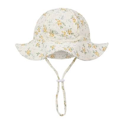Sombreros de cubo con estampado Floral para bebé, gorros sólidos ajustables para niños y niñas, gorros con protección solar para exteriores, diademas para pesca en la playa