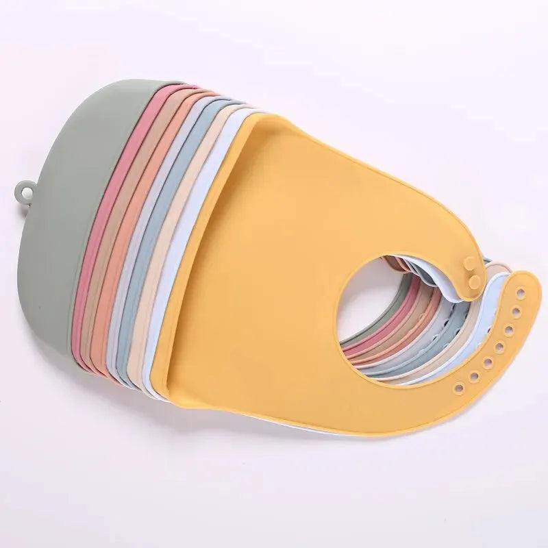 Baberos de silicona para comer para bebés, Baberos para bebés fáciles de limpiar, toalla babeante, Baberos impermeables de silicona para niños